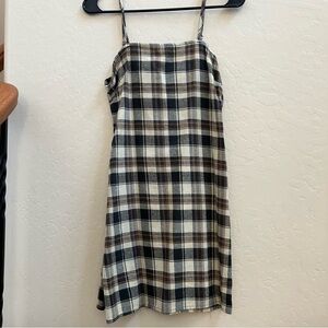 Women’s Cream Plaid Mini Dress S